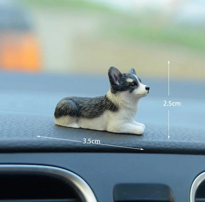 Mini Corgi Automobilių apdaila Derva Amatai Šunų Stalo apdaila Dekoracija Imitacija Tortų Kepimo Papuošimas Kawaii Priedai