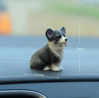 Mini Corgi Automobilių apdaila Derva Amatai Šunų Stalo apdaila Dekoracija Imitacija Tortų Kepimo Papuošimas Kawaii Priedai