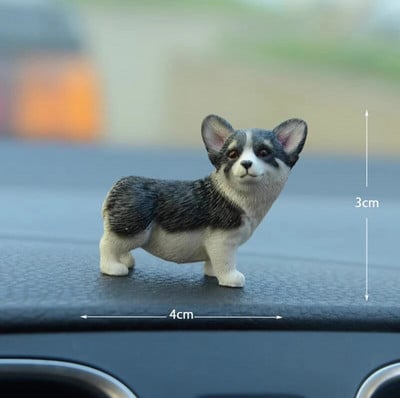 Mini Corgi Automobilių apdaila Derva Amatai Šunų Stalo apdaila Dekoracija Imitacija Tortų Kepimo Papuošimas Kawaii Priedai