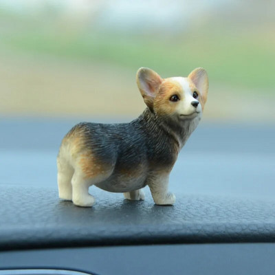 Mini Corgi Automobilių apdaila Derva Amatai Šunų Stalo apdaila Dekoracija Imitacija Tortų Kepimo Papuošimas Kawaii Priedai