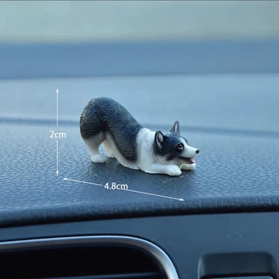 Mini Corgi Automobilių apdaila Derva Amatai Šunų Stalo apdaila Dekoracija Imitacija Tortų Kepimo Papuošimas Kawaii Priedai