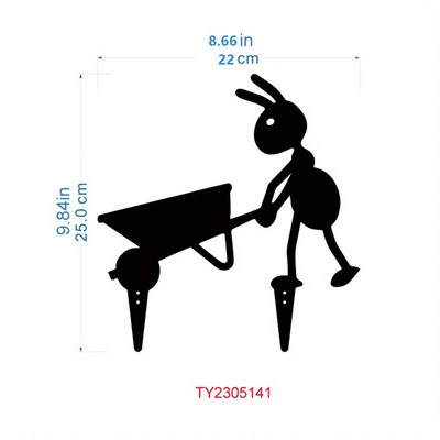 1gab, dārza dekors Skudras āra metāla skudras dārzkopības rotājumi pagalma metāla māksla pagalma zāliena mietiņi dekori Skudras dārza dzelzs amatniecība
