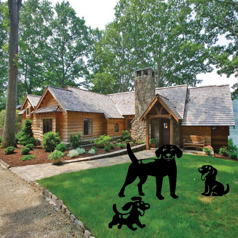 Lieldienu suns Metāla vista Lieldienu dārzkopībai Rotājumi pagalms Dzelzs māksla Āra dārzs Piemājas zāliena Stakes Dārza suņa siluets