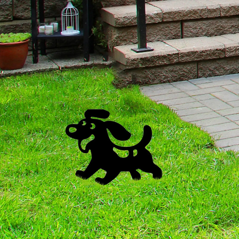 Lieldienu suns Metāla vista Lieldienu dārzkopībai Rotājumi pagalms Dzelzs māksla Āra dārzs Piemājas zāliena Stakes Dārza suņa siluets