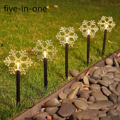 Kalėdų LED saulės žemės žibintai snaigės dekoratyvinis žibintas lauko terasa sodas kraštovaizdis vandeniui atsparus atmosferos vejos lempa