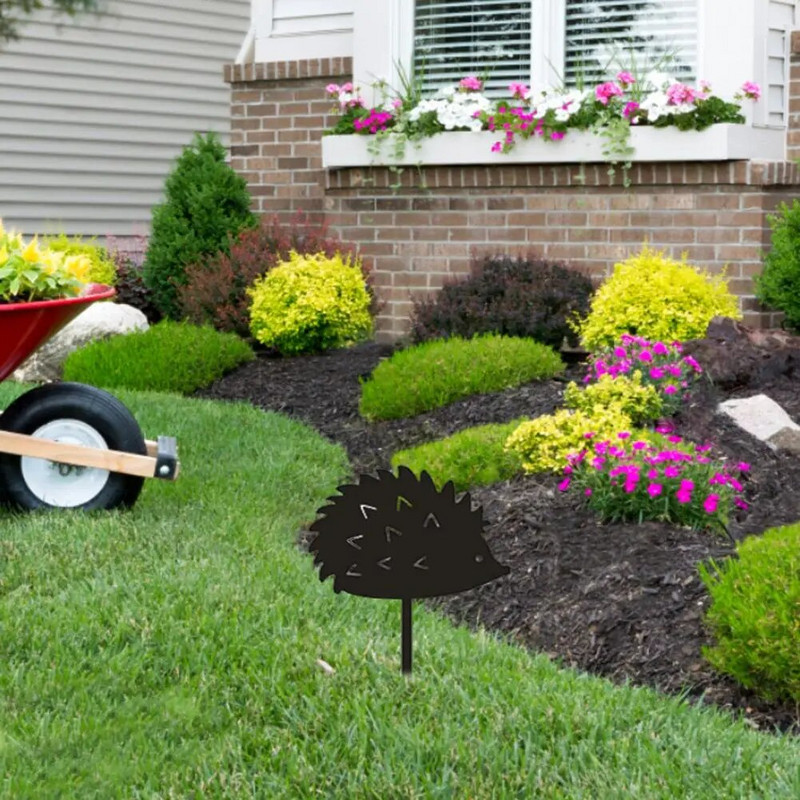 Puikus Ežiuko kuoliuko ornamentas Kūrybinis akrilinis ežiuko kuolo sodas Įterpiamasis ženklas Antikorozinis sodo kuolas namų dekoras