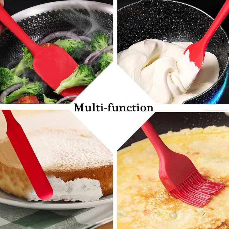 Silikona lāpstiņa konditorejas izstrādājumu kūkas skrāpis Nelipīgs sviesta smērētājs burciņa blenderis virtuves lāpstiņa Ēdienu gatavošana cepšanas piederumi.