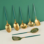 Jauni nerūsējošā tērauda virtuves trauki Rīsu lāpstiņa Lāpsta zupas karote caurduris Mājsaimniecības radoši virtuves piederumi