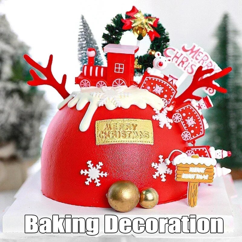 Plastikiniai kalėdiniai traukinio papuošalai Kalėdų vaikų kepinių vakarėlio dekoravimas Namų stalas Kalėdų Naujųjų metų dovanos Kalėdų Senelio amatai