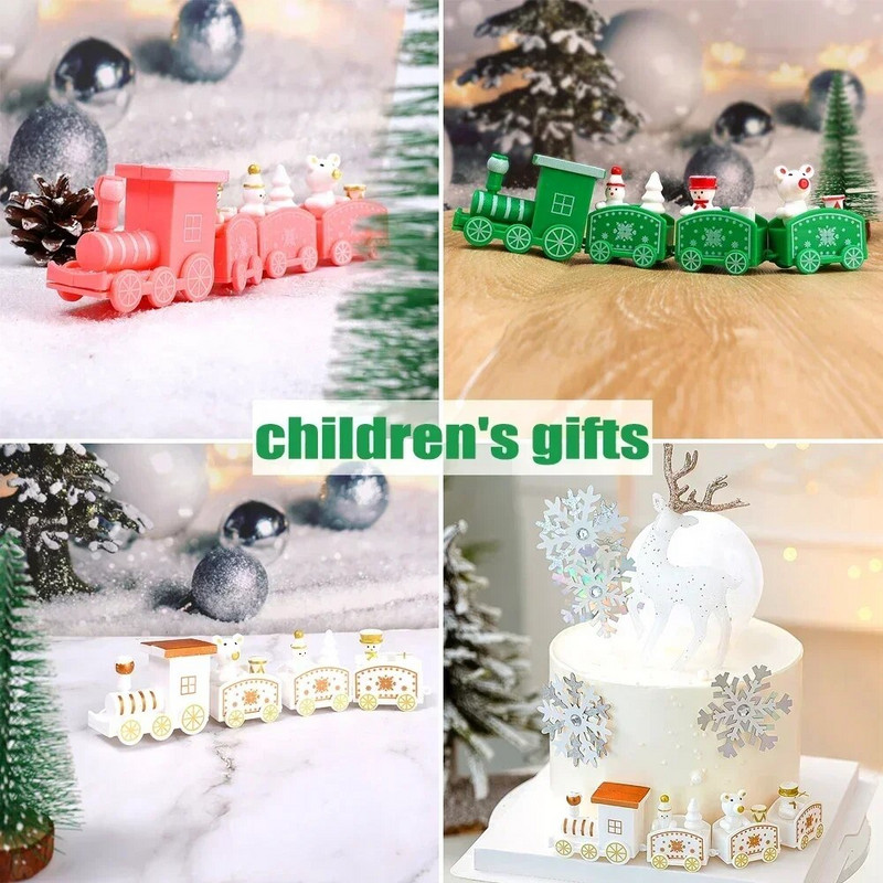 Plastikiniai kalėdiniai traukinio papuošalai Kalėdų vaikų kepinių vakarėlio dekoravimas Namų stalas Kalėdų Naujųjų metų dovanos Kalėdų Senelio amatai