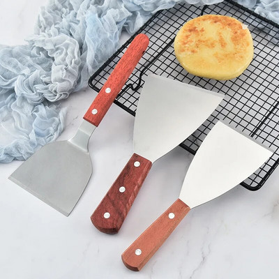 Rozsdamentes acél spatulák Marhahús Tojás Konyhai kaparó Széles Pizza Lapát Tapadásmentes Turnerek Ételemelők Sült steak Lapát