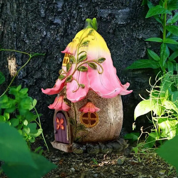 Миниатюрна врата на приказния елф Дървена къща за кукли Аксесоари за градински занаяти Къща за кукли Направи си сам картина Реколта декор пейзаж подарък
