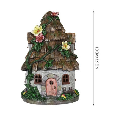 Miniatūra pasaku elfa durvis Koka leļļu namiņš Dārza amatniecības piederumi Leļļu māja DIY Glezniecība Vintage Decor Ainava Dāvana