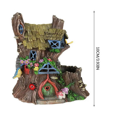 Miniatūra pasaku elfa durvis Koka leļļu namiņš Dārza amatniecības piederumi Leļļu māja DIY Glezniecība Vintage Decor Ainava Dāvana
