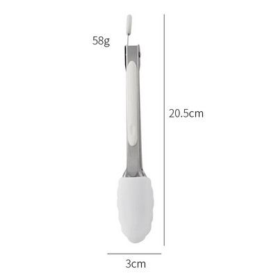 7 hüvelykes szilikon élelmiszerfogó rozsdamentes acél konyhai fogó szilikon csúszásmentes főzőcsipesz BBQ saláta eszközök Grill konyhai készlet