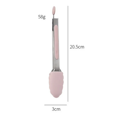 7 hüvelykes szilikon élelmiszerfogó rozsdamentes acél konyhai fogó szilikon csúszásmentes főzőcsipesz BBQ saláta eszközök Grill konyhai készlet