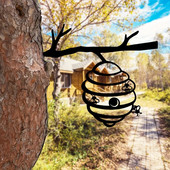 Piešķiriet savam dārzam maģisku pieskārienu ar šo metāla bišu stropu staba zaru Goblin Silhouette dzelzs mākslas dekoru dārza ballīšu dekorēšanai