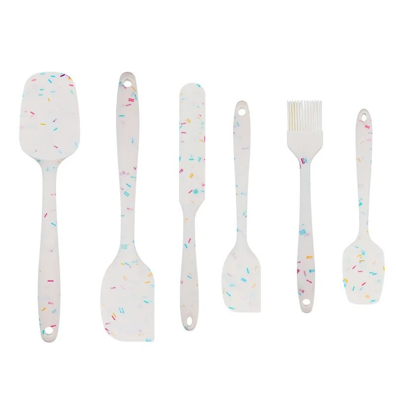 Silikona lāpstiņas skrāpis Karstumizturīgs lāpstiņu virpotājs ēdiena gatavošanai Maisīšanas rīks Konditorejas izstrādājumu cepšanas rīki Silikona virtuves piederumu komplekts