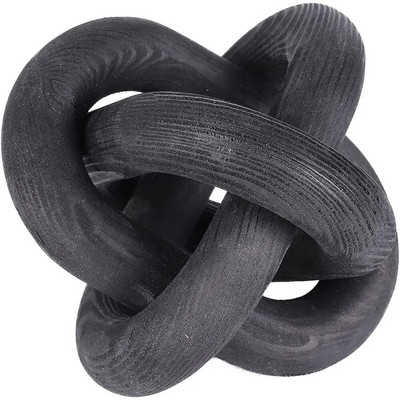 Jauns Boho stila koka mājas dekora ornaments, ar rokām grebts trīs saišu ķēdes mākslas amatniecības galds lauku mājas biroja zemniecisks dekorācijas ornaments