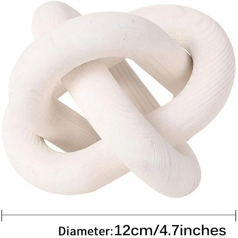 Jauns Boho stila koka mājas dekora ornaments, ar rokām grebts trīs saišu ķēdes mākslas amatniecības galds lauku mājas biroja zemniecisks dekorācijas ornaments