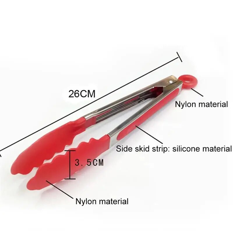 Ανοξείδωτη λαβίδα κουζίνας σιλικόνης Κλιπ μπάρμπεκιου Σαλάτα Ψωμί Μαγειρική λαβίδα σερβιρίσματος φαγητού Εργαλεία κουζίνας Κλιπ φαγητού υψηλής ποσότητας