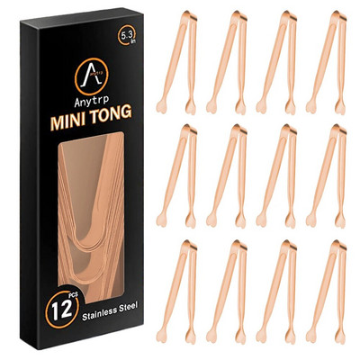 12 vnt / rinkinys Nerūdijančio plieno mini serviravimo žnyplės 5,3 colio širdies formos galvutės cukraus žnyplės ledo kubelių žnyplės Duonos maisto spaustukai Virtuvės įtaisas