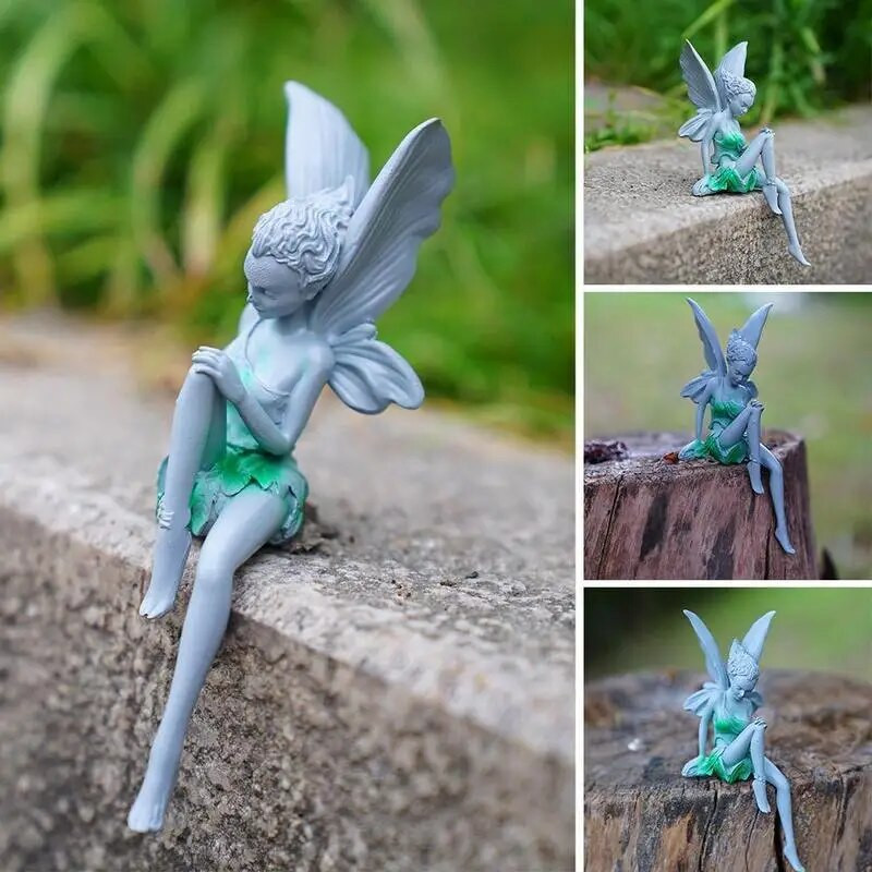 15*5.3 Sėdi Sodininkystė Derva Fėja Statula Sodas Ornamentas Derva Amatų kiemas Namų sodo dekoravimas Lauko Sodas Dropshipping