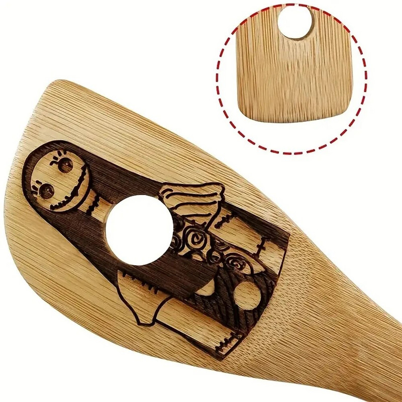 5 vnt./rinkinys Bambuko virtuvės reikmenų rinkinys su vaiduokliu Kalėdų senelio sniego senelio piešiniu gaminimui ir dekoravimui, Kalėdų Helovino dovana