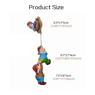 Sveķu kāpšana rūķīša skulptūra Baltā bārda rūķītis mākslas statuja pagalms ainava figūriņas dārzs koku rotājums elfa kulons