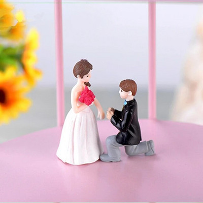 2vnt./rinkinys Miniatiūriniai papuošalai Berniukai Mergaite Gitara Mieli Lovers Pora Figūrėlės Rankdarbiai Dervos Vestuvinės lėlės Priedai Namų dekoras