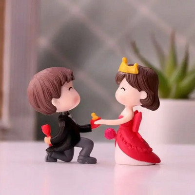 2vnt./rinkinys Miniatiūriniai papuošalai Berniukai Mergaite Gitara Mieli Lovers Pora Figūrėlės Rankdarbiai Dervos Vestuvinės lėlės Priedai Namų dekoras