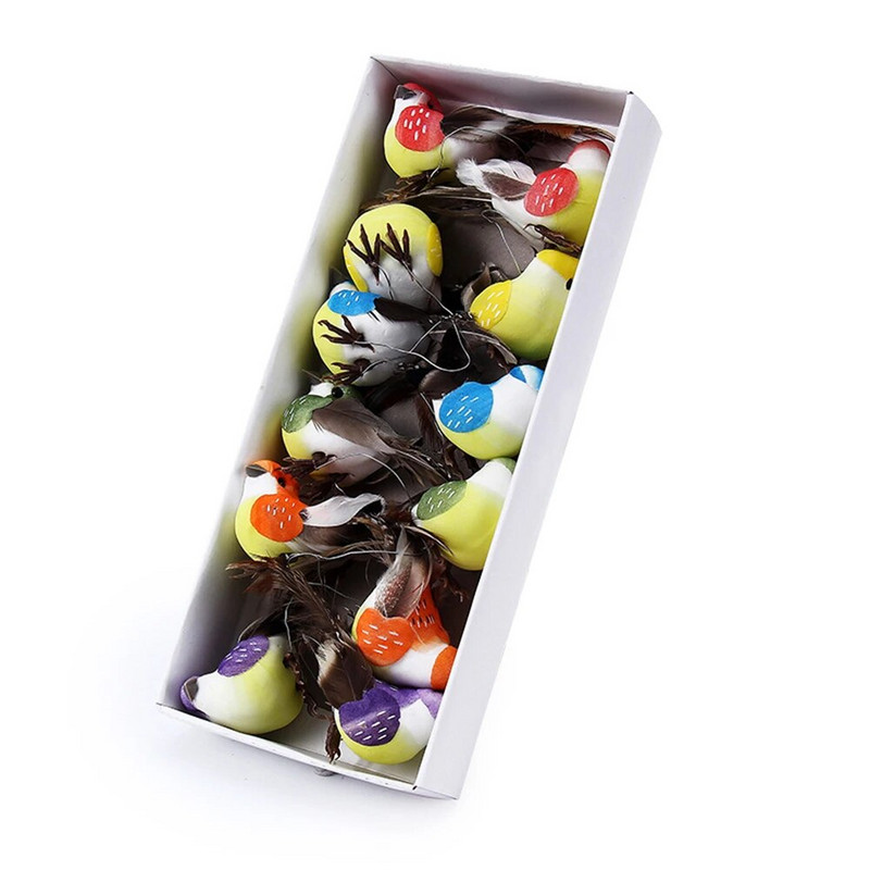 6 X Artificial Birds Fake Foam Animal Simulation Feather Models Birds DIY Wedding Home Garden Στολίδι