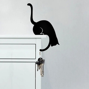 Νέα επιτοίχια πόρτα κουζίνας Μεταλλική κρεμάστρα με γάντζο για κλειδί ουρά γάτας σε σχήμα πιθήκου Διακόσμηση βάσης ρούχων Ράφι αποθήκευσης Εργαλείο χωρίς ραφή με γάντζο