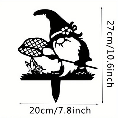 1gb metāla amatniecības Ziemassvētku vecīša ieliktnis pagalma rūķīša silueta rotājums zāliena rūķīšu stabi rūķu dārza rotājumi liels āra metāla pagalms