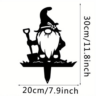 1gb metāla amatniecības Ziemassvētku vecīša ieliktnis pagalma rūķīša silueta rotājums zāliena rūķīšu stabi rūķu dārza rotājumi liels āra metāla pagalms