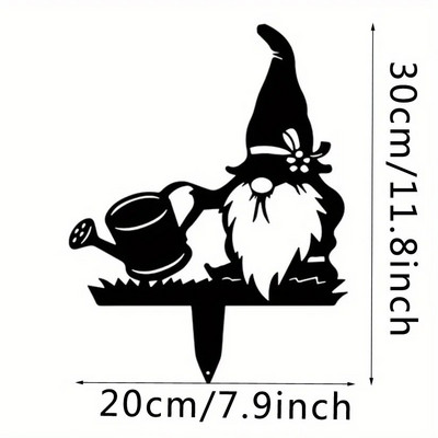 1gb metāla amatniecības Ziemassvētku vecīša ieliktnis pagalma rūķīša silueta rotājums zāliena rūķīšu stabi rūķu dārza rotājumi liels āra metāla pagalms