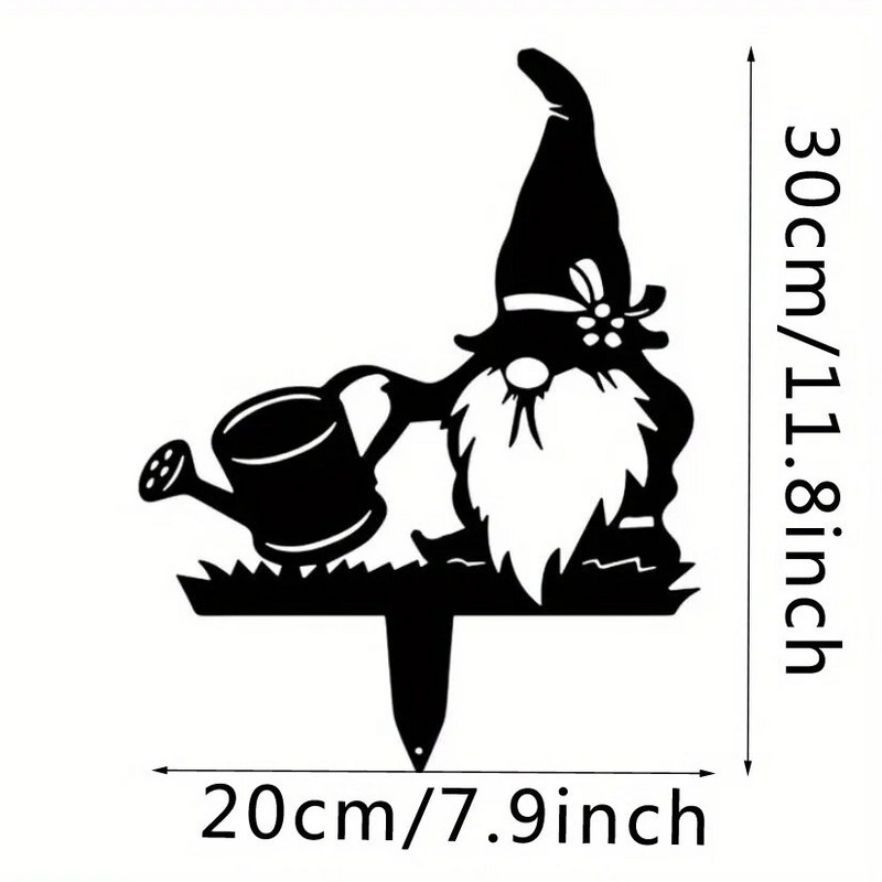 1gb metāla amatniecības Ziemassvētku vecīša ieliktnis pagalma rūķīša silueta rotājums zāliena rūķīšu stabi rūķu dārza rotājumi liels āra metāla pagalms