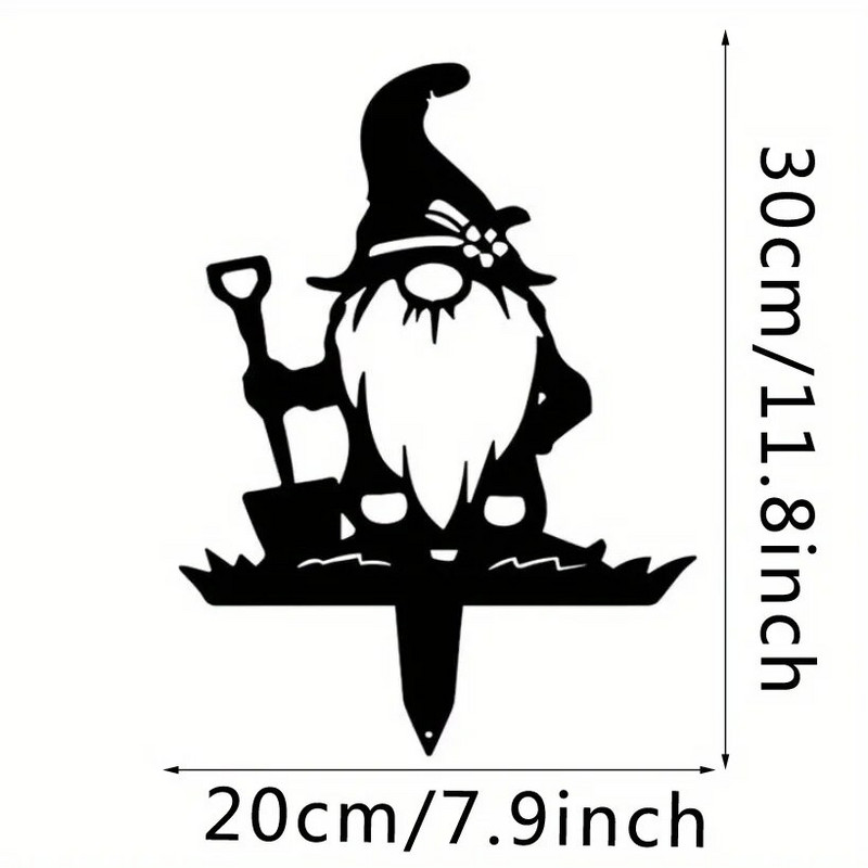 1gb metāla amatniecības Ziemassvētku vecīša ieliktnis pagalma rūķīša silueta rotājums zāliena rūķīšu stabi rūķu dārza rotājumi liels āra metāla pagalms