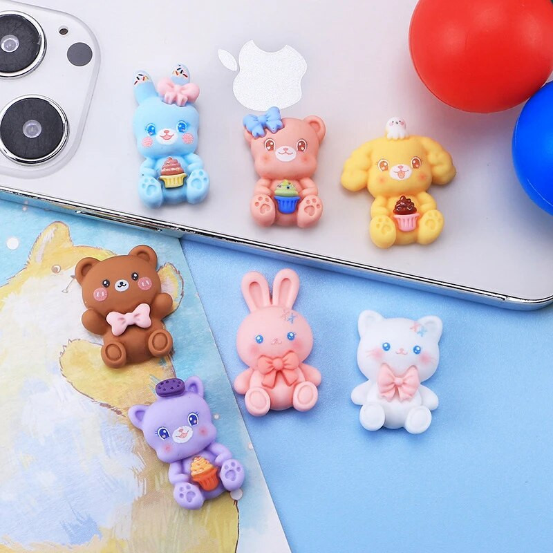 10 gab. Jauna, jauka mini multfilma Lācis Trusis Dzīvnieku sērija Sveķu albums DIY Juvelierizstrādājumi Matadatas Aksesuāri Rotā rokdarbi