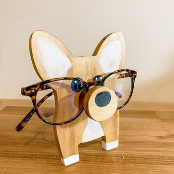 Βάση για γυαλιά σκύλου Corgi Stand Puppy γυαλιά σκύλου Πλαίσιο Χριστουγεννιάτικο δώρο Χαριτωμένο κατοικίδιο Ξύλινο στολίδι Γυαλιά ηλίου Ράφι προβολής γυαλιών