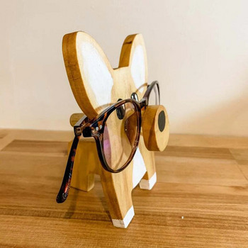 Поставка за държач за очила Куче Куче Кученце Рамка за очила Коледен подарък Сладък домашен любимец Дървена украса Слънчеви очила Поставка за очила