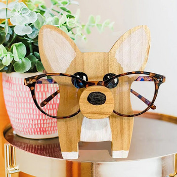 Βάση για γυαλιά σκύλου Corgi Stand Puppy γυαλιά σκύλου Πλαίσιο Χριστουγεννιάτικο δώρο Χαριτωμένο κατοικίδιο Ξύλινο στολίδι Γυαλιά ηλίου Ράφι προβολής γυαλιών