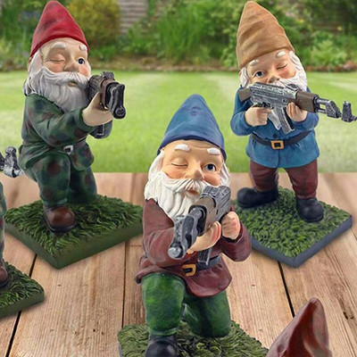 Funny Army Resin Crafts Display Simulation Mould Funny Gnome Μινιατούρα αγαλματίδιο νάνου Διακόσμηση κήπου
