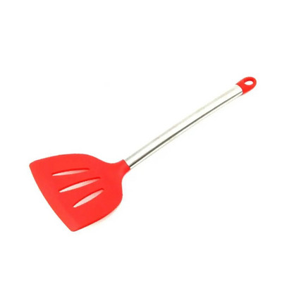 Μαγειρικά σκεύη σιλικόνης Ανοξείδωτη λαβή σπάτουλας με σέσουλα τρυπητό ξύστρα κουζίνας εργαλεία μαγειρικής