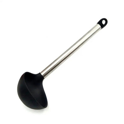 Μαγειρικά σκεύη σιλικόνης Ανοξείδωτη λαβή σπάτουλας με σέσουλα τρυπητό ξύστρα κουζίνας εργαλεία μαγειρικής