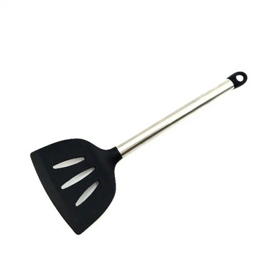 Μαγειρικά σκεύη σιλικόνης Ανοξείδωτη λαβή σπάτουλας με σέσουλα τρυπητό ξύστρα κουζίνας εργαλεία μαγειρικής