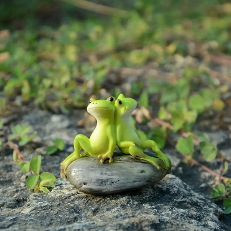 Szabadtéri műgyanta kézművesség miniatűr táj asztali dekoráció tündérkert dekoráció figura lakberendezési békaszobor