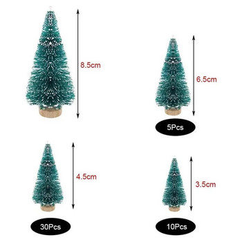 50 ΤΕΜ Μινιατούρα Τεχνητό Χριστουγεννιάτικο Δέντρο Μικρό Χιόνι Παγετό Δέντρα Πεύκα Δέντρα Χριστουγεννιάτικες DIY Χειροτεχνίες διακόσμησης για πάρτι