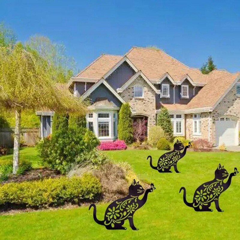 Nagy tyúk fekete cica sziluett dekor csirke nem fém tyúk kertészeti díszekhez akril udvar Művész kert háztáji pázsit