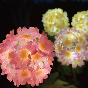 Ηλιακό Φωτιστικό Εξωτερικού Χώρου Μπάλα Χρυσάνθεμο Φωτισμός λουλουδιών κήπου με αδιάβροχο για φυτικό μπάλωμα εξοχική διακόσμηση γάμου